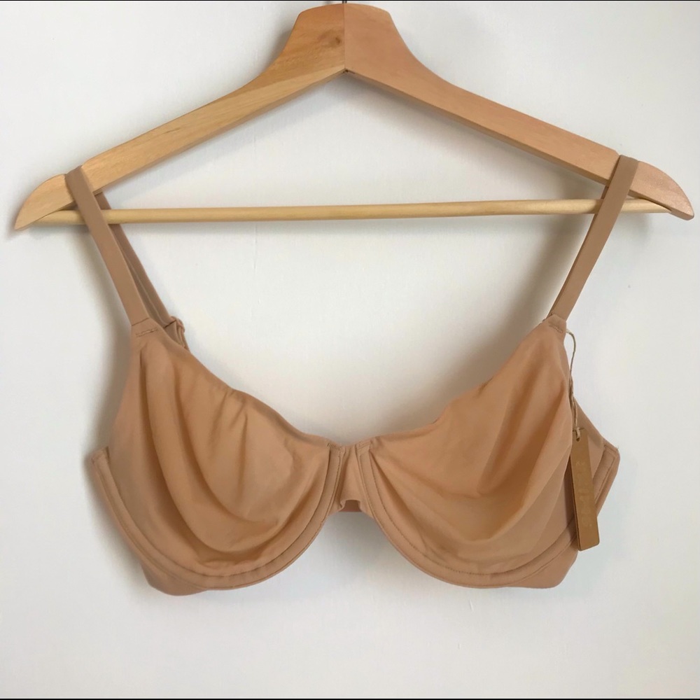 SKIMS Unlined underwire bra, 34DD, Nude/Clay
